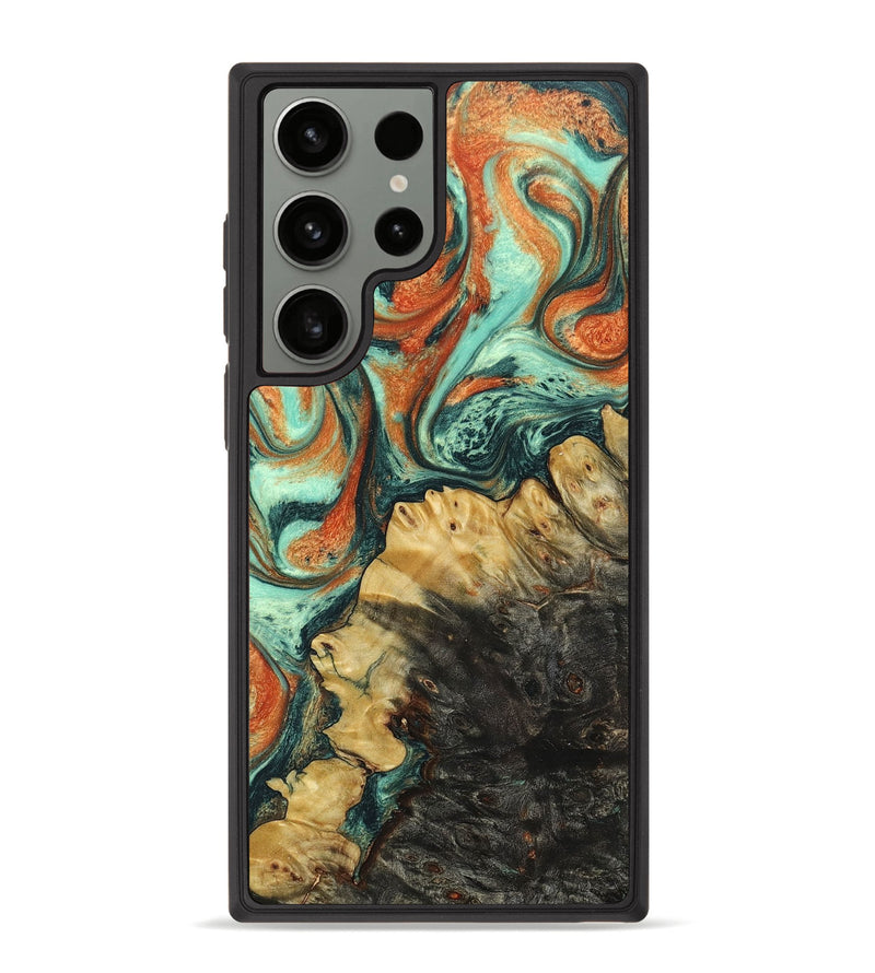 Galaxy S23 Ultra Wood+Resin Phone Case - Armani (Green, 680462)