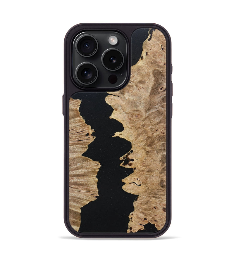 iPhone 15 Pro Wood+Resin Phone Case - Jada (Pure Black, 680479)