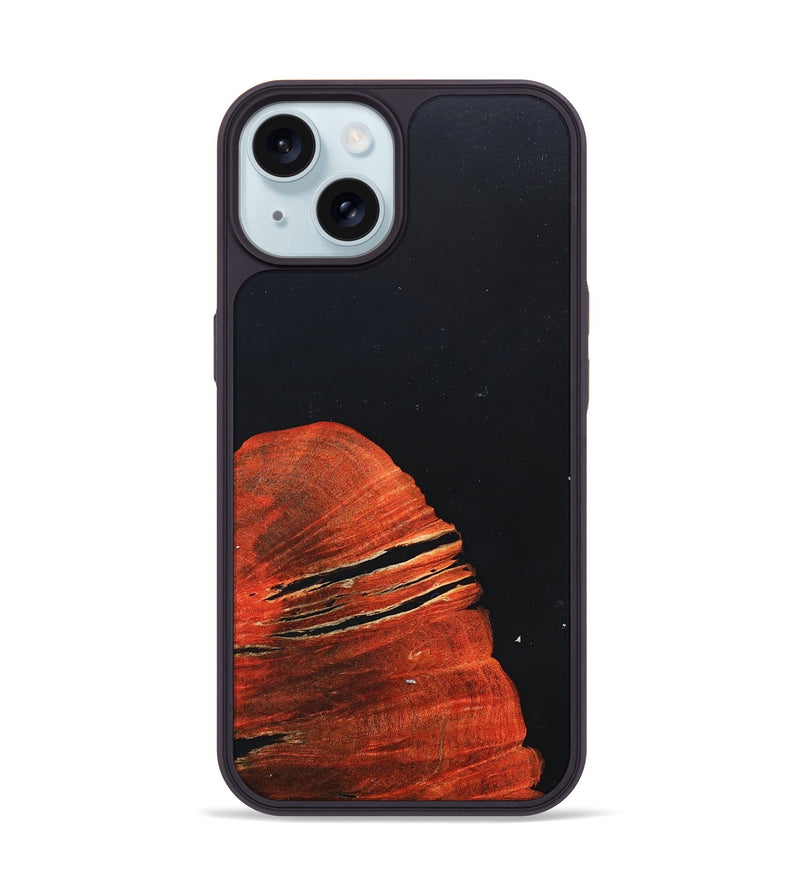 iPhone 15 Wood+Resin Phone Case - Kathi (Pure Black, 680490)