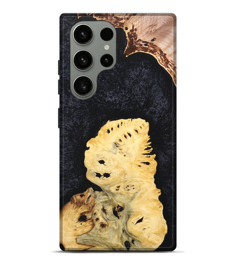 Galaxy S23 Ultra Wood+Resin Live Edge Phone Case - Paislee (Pure Black, 680527)