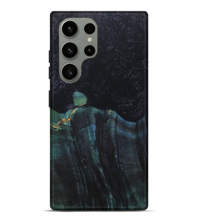 Galaxy S23 Ultra Wood+Resin Live Edge Phone Case - Bret (Pure Black, 680528)