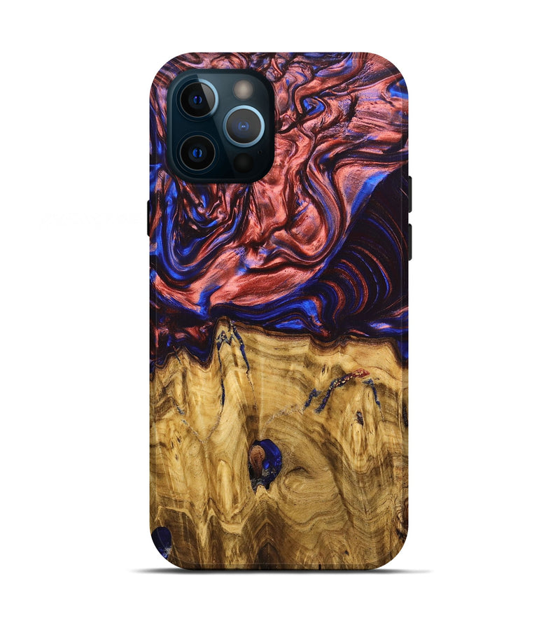 iPhone 12 Pro Wood+Resin Live Edge Phone Case - Gideon (Blue, 680530)