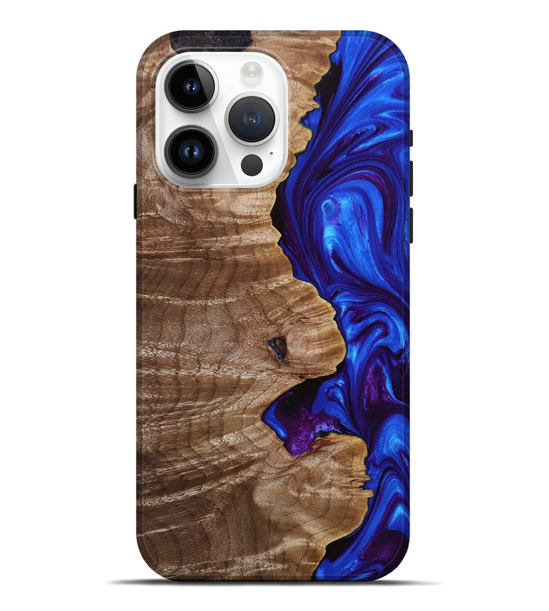 iPhone 15 Pro Max Wood+Resin Live Edge Phone Case - Rochelle (Purple, 680540)