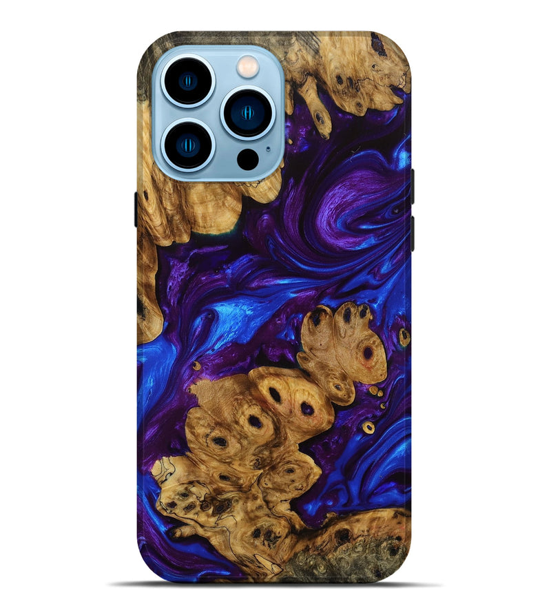 iPhone 14 Pro Max Wood+Resin Live Edge Phone Case - Guadalupe (Purple, 680541)