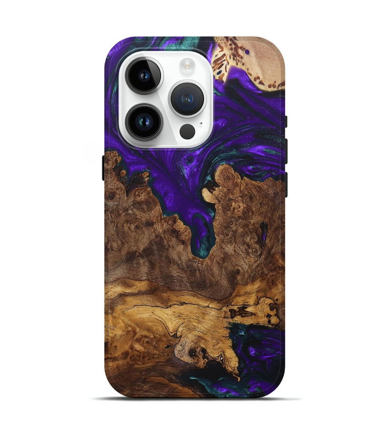 iPhone 15 Pro Wood+Resin Live Edge Phone Case - Estelle (Purple, 680564)
