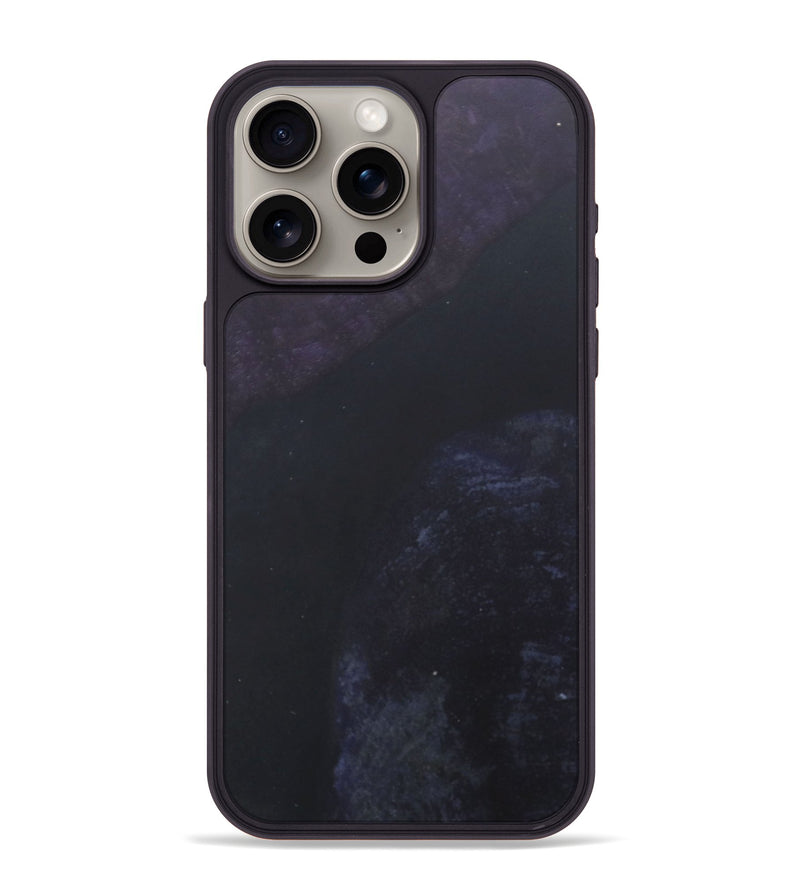 iPhone 15 Pro Max Wood+Resin Phone Case - Mary (Pure Black, 680608)