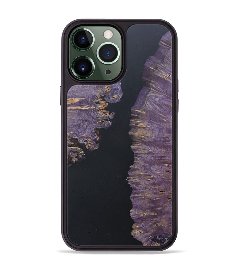 iPhone 13 Pro Max Wood+Resin Phone Case - Bailey (Pure Black, 680610)