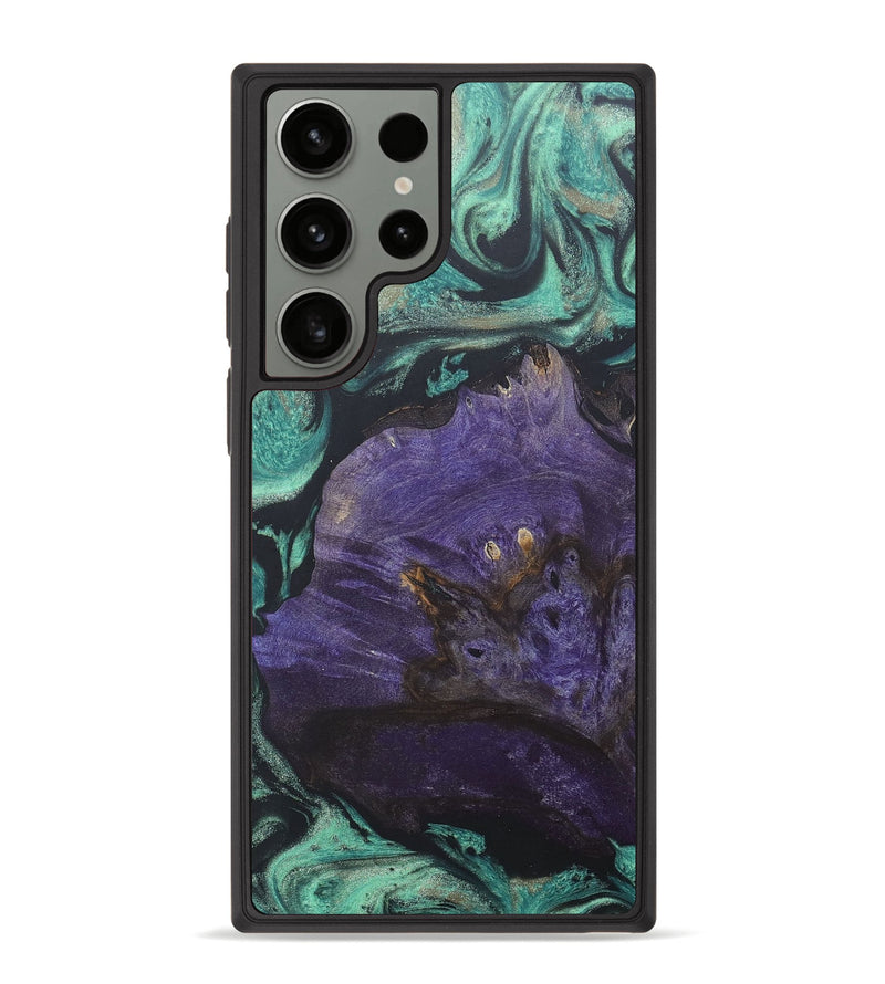 Galaxy S23 Ultra Wood+Resin Phone Case - Nancy (Green, 680659)