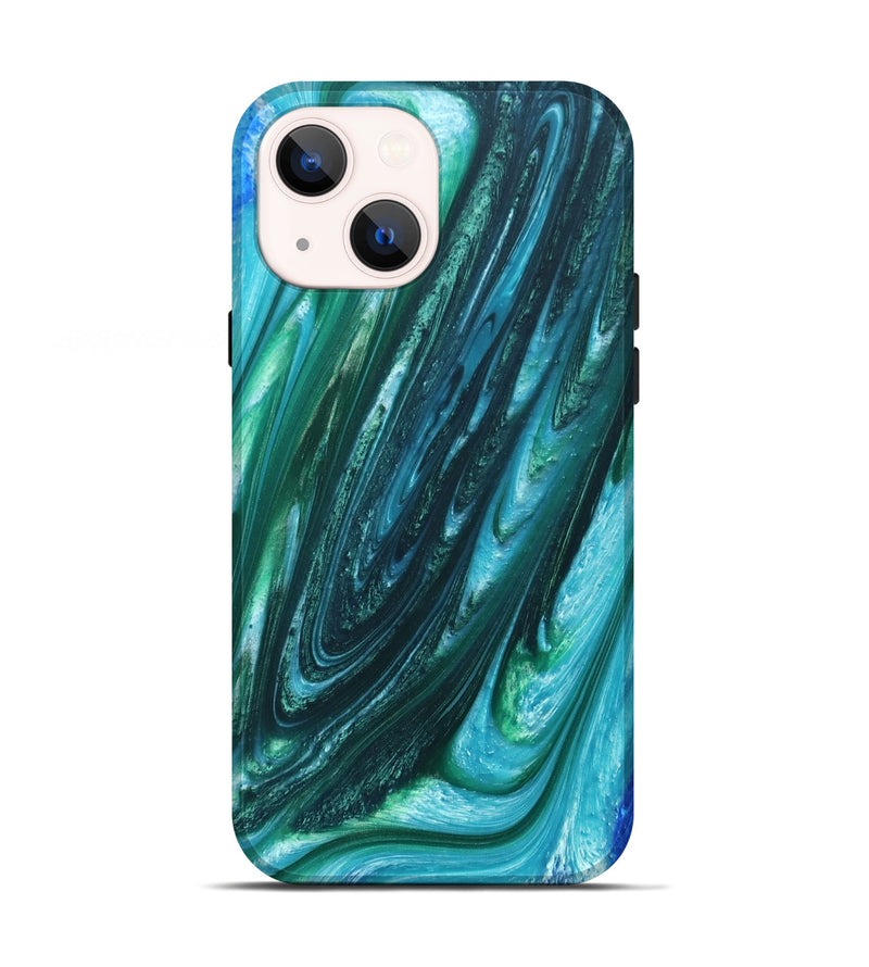 iPhone 13 ResinArt Live Edge Phone Case - Peggy (Green, 680829)