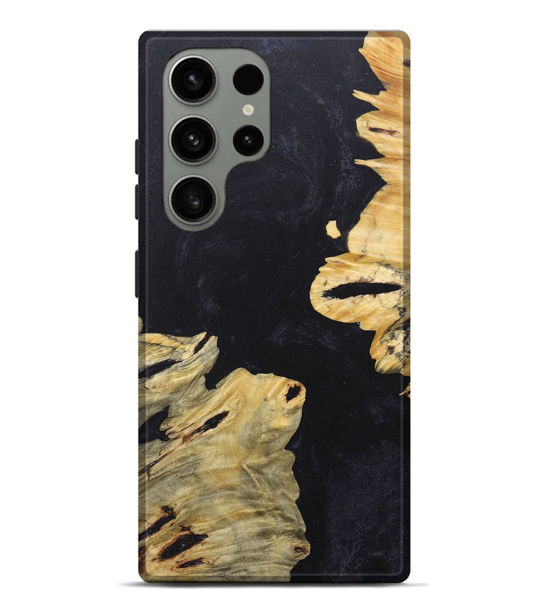 Galaxy S23 Ultra Wood+Resin Live Edge Phone Case - Alvin (Pure Black, 680842)