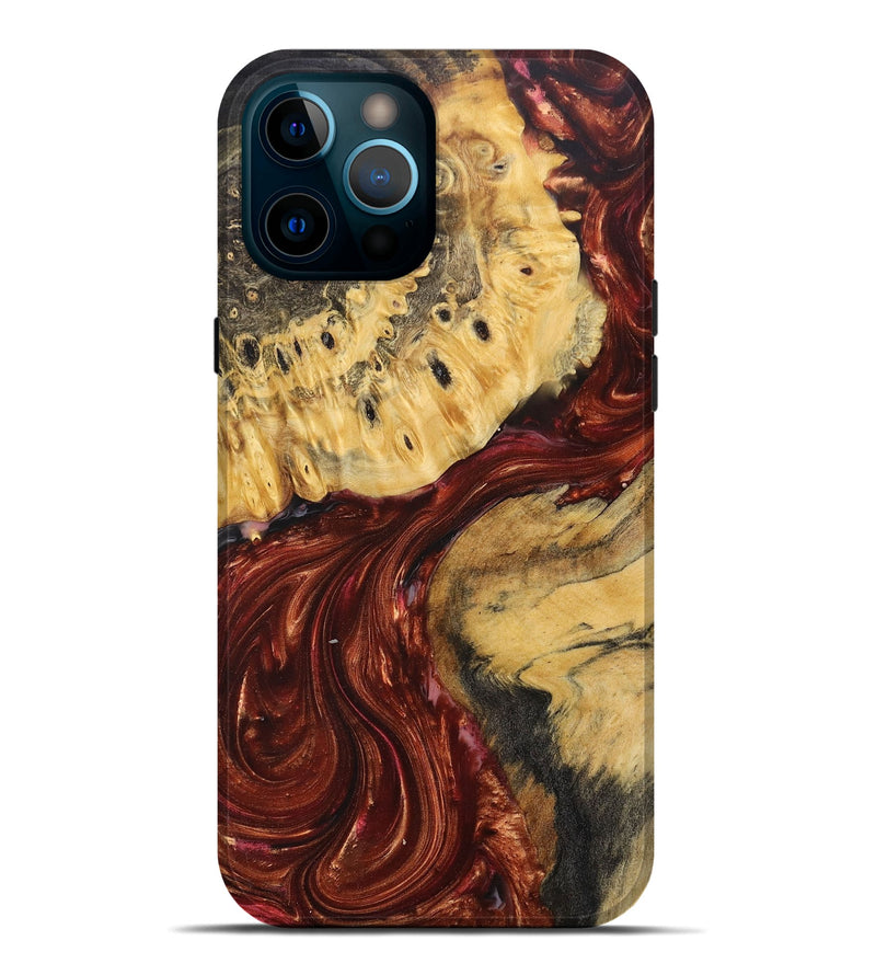 iPhone 12 Pro Max Wood+Resin Live Edge Phone Case - Kody (Red, 680853)