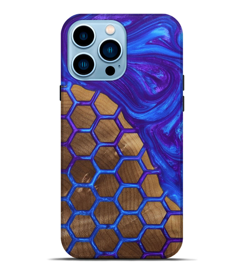 iPhone 14 Pro Max Wood+Resin Live Edge Phone Case - Mikaela (Pattern, 680875)