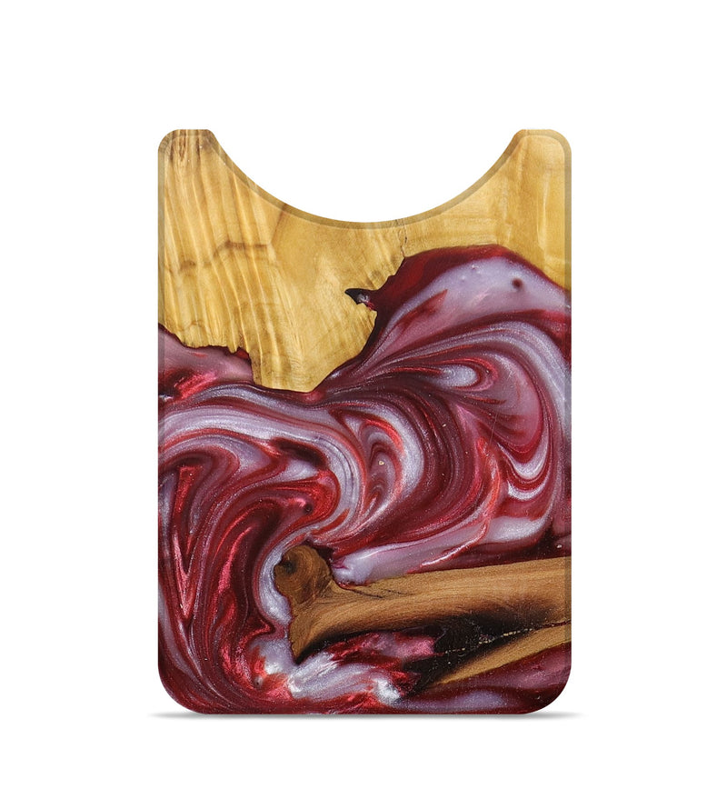Live Edge Wood+Resin Wallet - Jayla (Red, 680891)