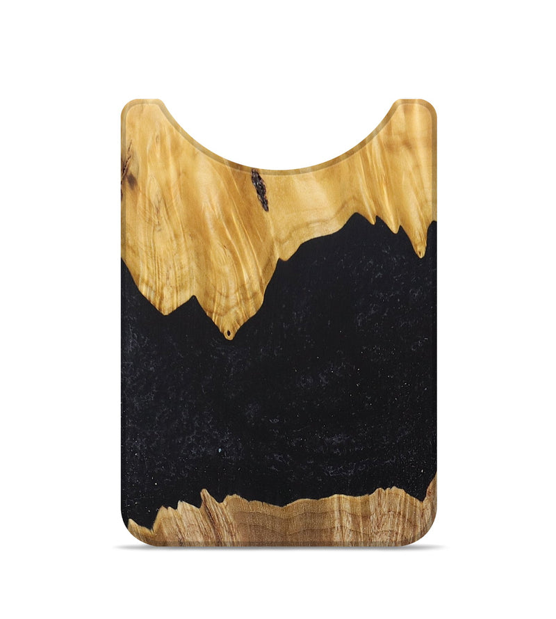 Live Edge Wood+Resin Wallet - Kyla (Pure Black, 680895)