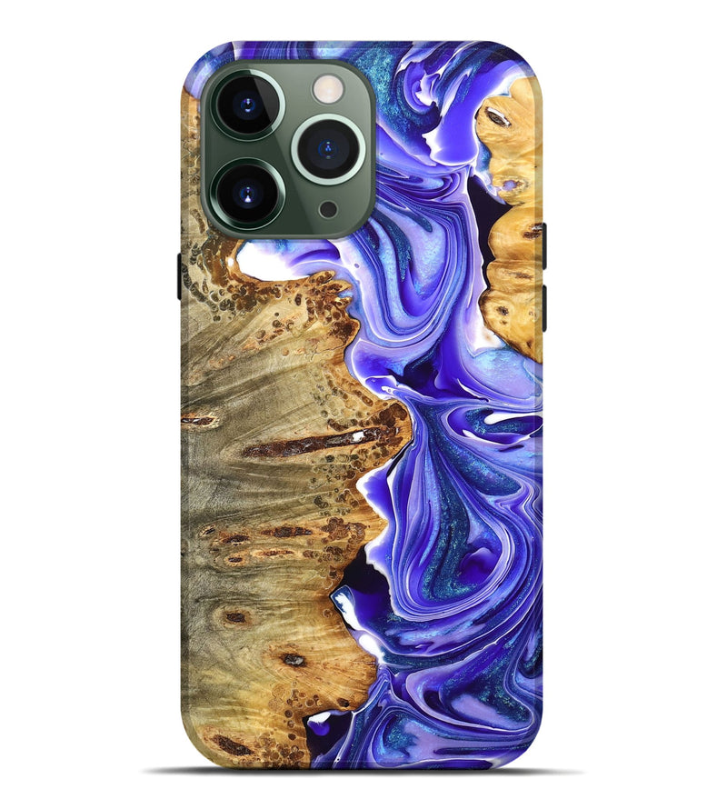 iPhone 13 Pro Max Wood+Resin Live Edge Phone Case - Sergio (Purple, 680932)