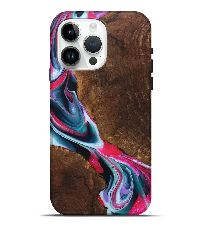 iPhone 15 Pro Max Wood+Resin Live Edge Phone Case - Landen (Purple, 680933)