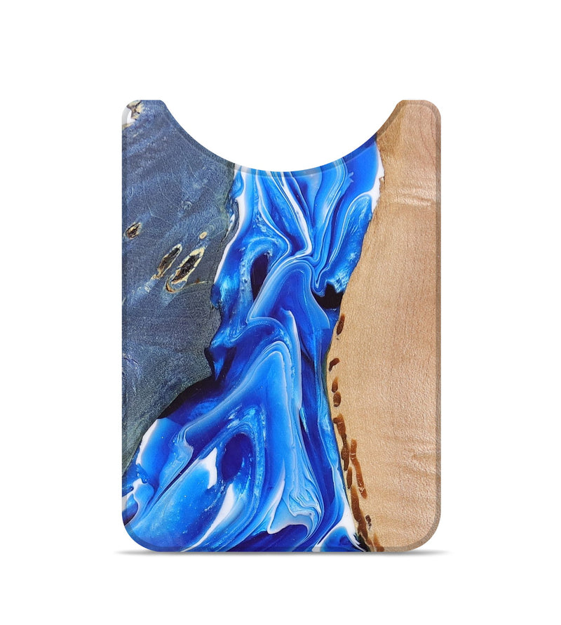 Live Edge Wood+Resin Wallet - Debbie (Blue, 680977)