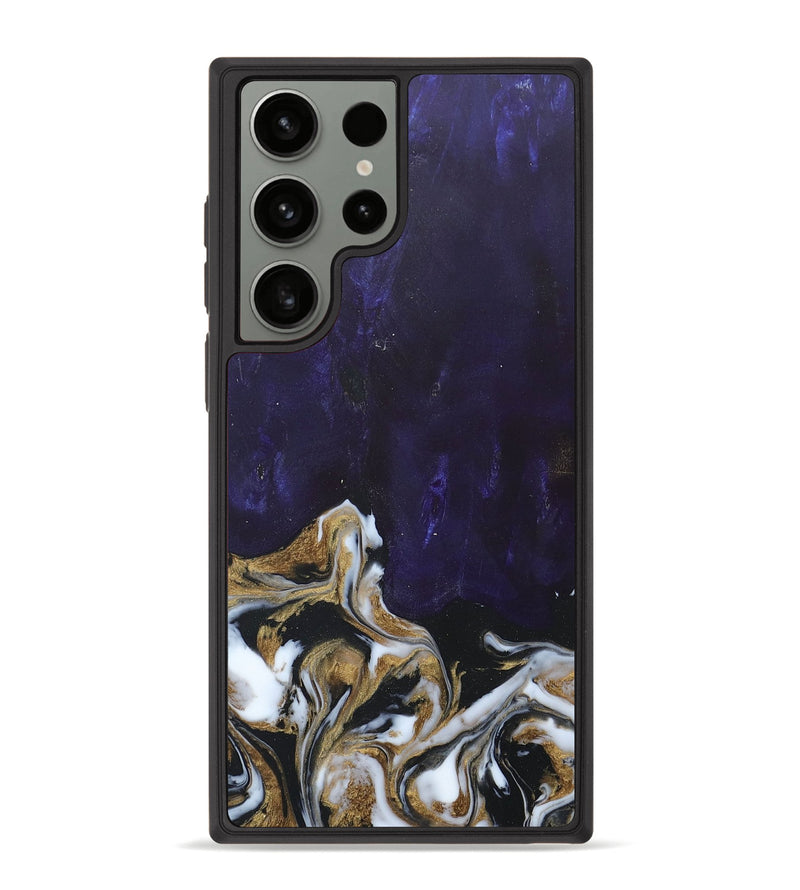 Galaxy S23 Ultra Wood+Resin Phone Case - Zayden (Black & White, 681200)
