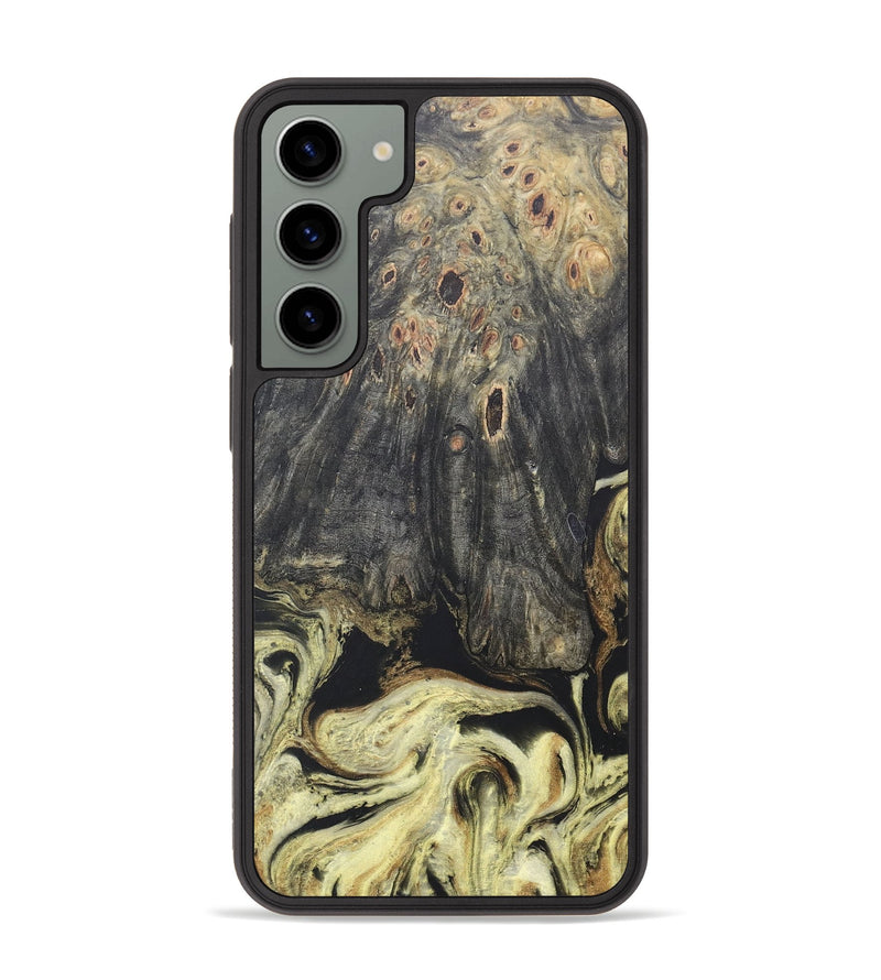 Galaxy S23 Plus Wood+Resin Phone Case - Scarlet (Black & White, 681230)