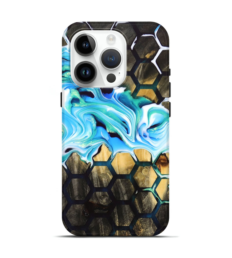 iPhone 15 Pro Wood+Resin Live Edge Phone Case - Misty (Pattern, 681237)