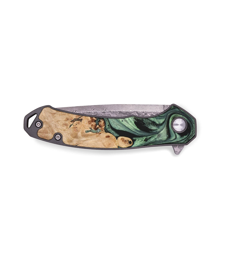 EDC Wood+Resin Pocket Knife - Maeve (Green, 681283)