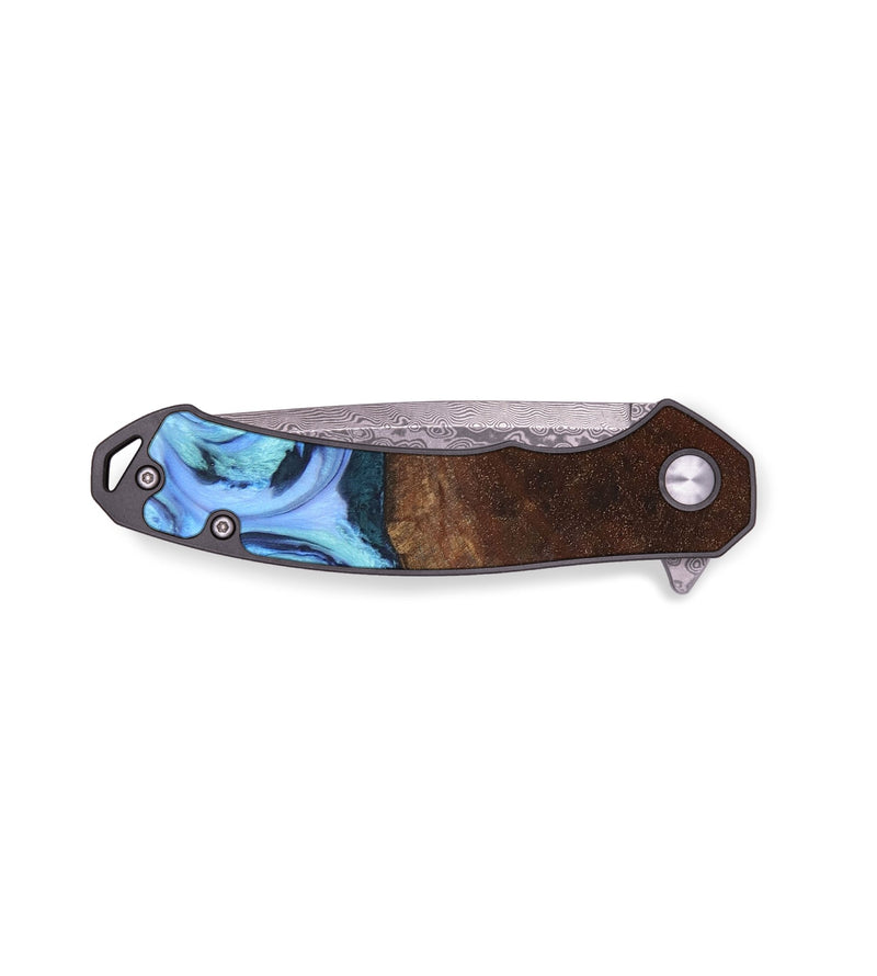 EDC Wood+Resin Pocket Knife - Jarrett (Blue, 681285)
