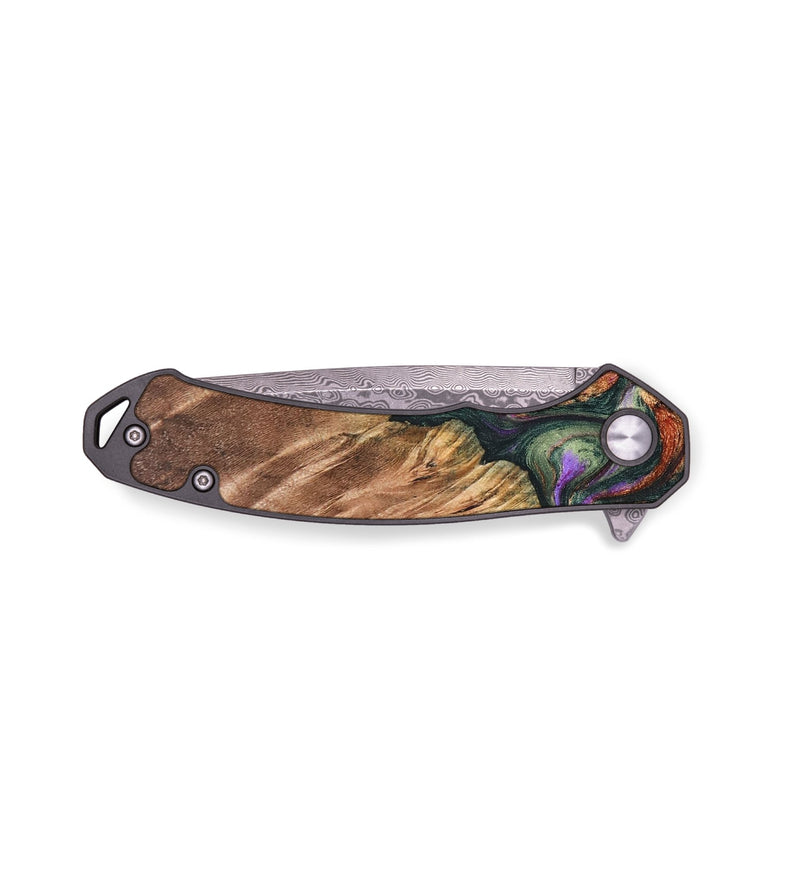 EDC Wood+Resin Pocket Knife - Sandra (Green, 681290)