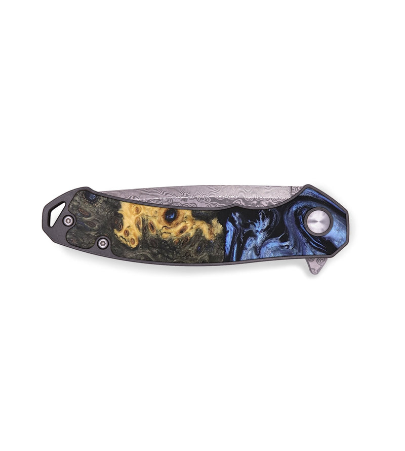 EDC Wood+Resin Pocket Knife - Louis (Blue, 681299)