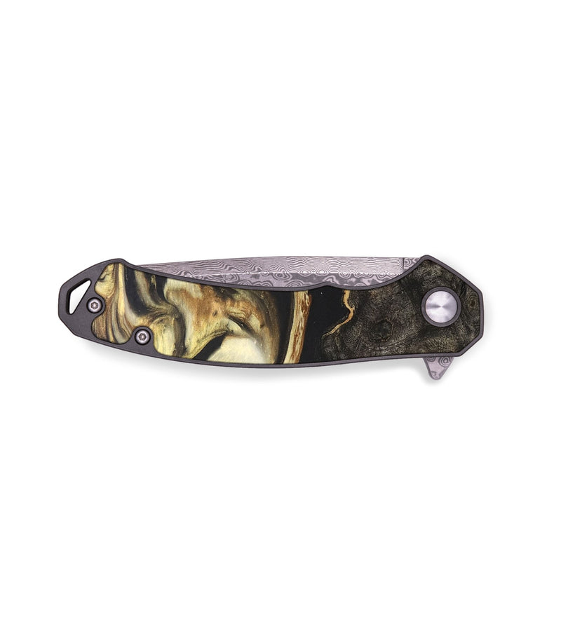 EDC Wood+Resin Pocket Knife - Kali (Black & White, 681306)