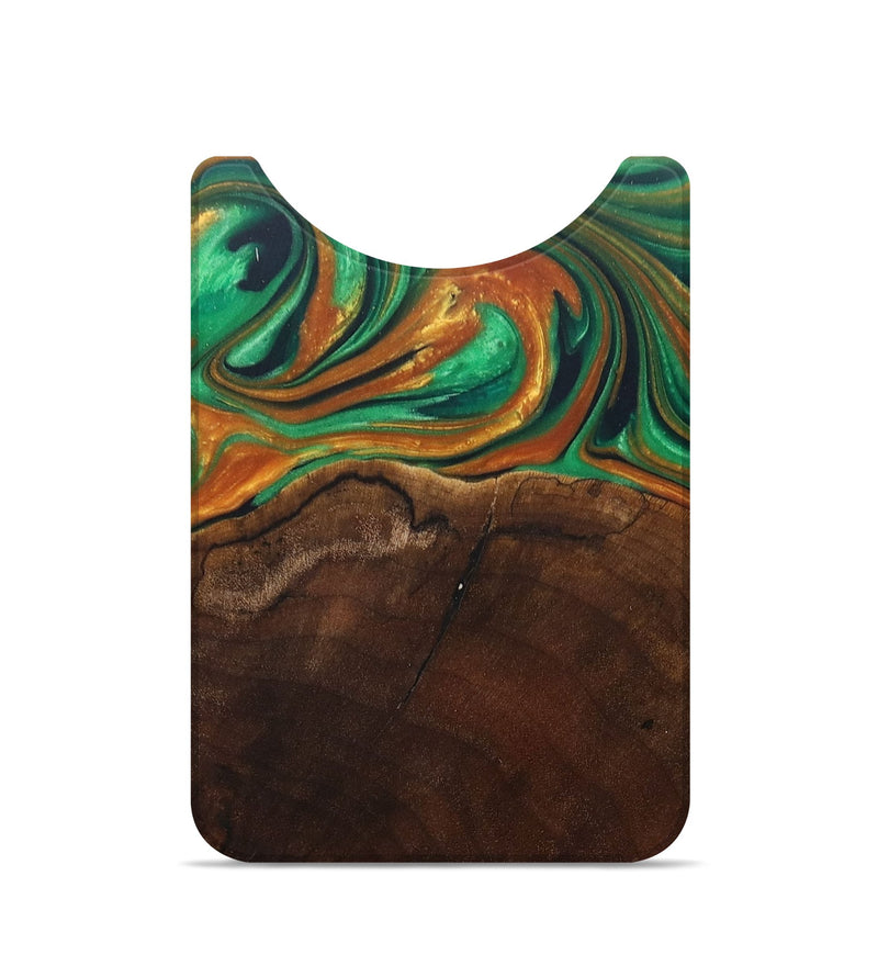 Live Edge Wood+Resin Wallet - Geraldine (Green, 681325)