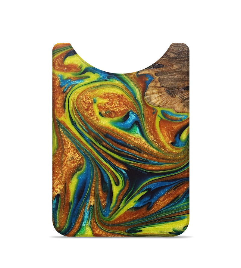 Live Edge Wood+Resin Wallet - Mitchell (Teal & Gold, 681332)
