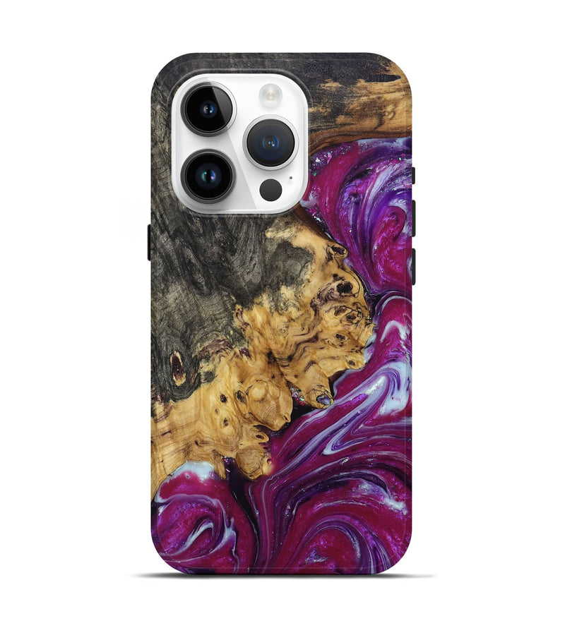 iPhone 15 Pro Wood+Resin Live Edge Phone Case - Octavia (Purple, 681347)