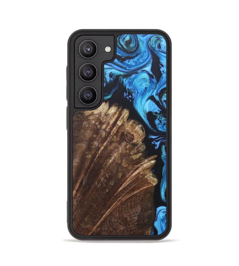 Galaxy S23 Wood+Resin Phone Case - Pedro (Blue, 681498)