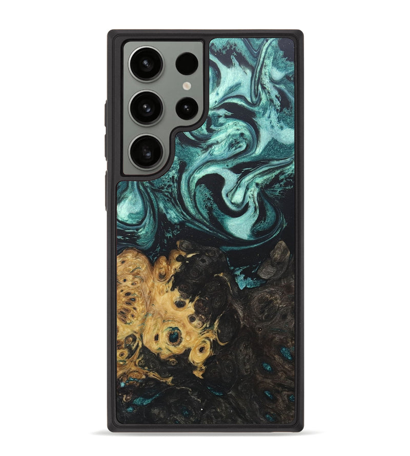 Galaxy S23 Ultra Wood+Resin Phone Case - Antoinette (Green, 681539)