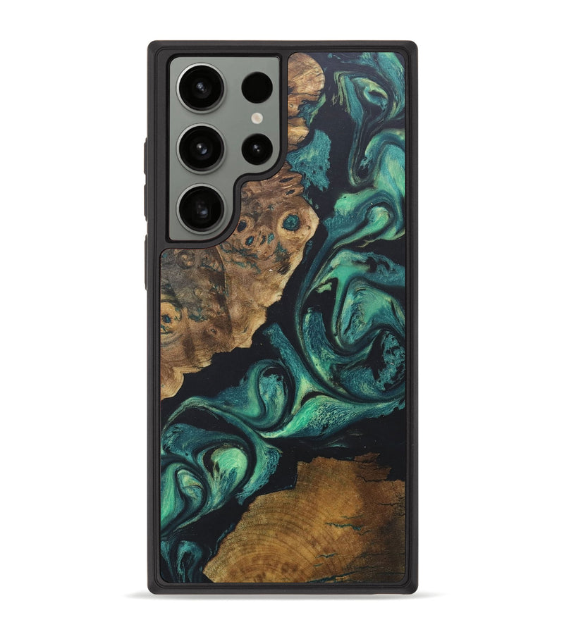Galaxy S23 Ultra Wood+Resin Phone Case - Allen (Green, 681555)