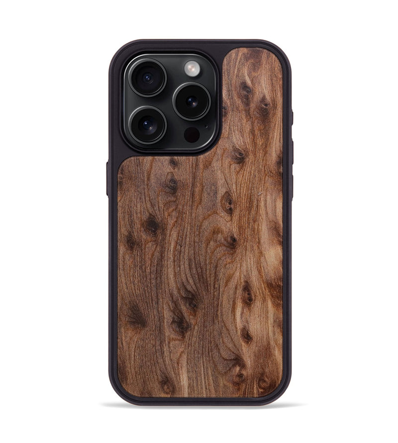 iPhone 15 Pro Wood+Resin Phone Case - Gunner (Wood Burl, 681654)