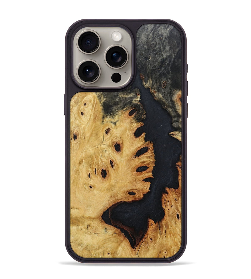 iPhone 15 Pro Max Wood+Resin Phone Case - Lou (Wood Burl, 681687)
