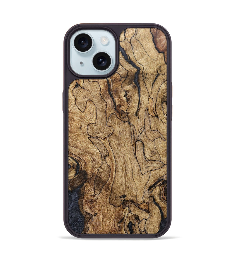 iPhone 15 Wood+Resin Phone Case - Reid (Wood Burl, 681695)