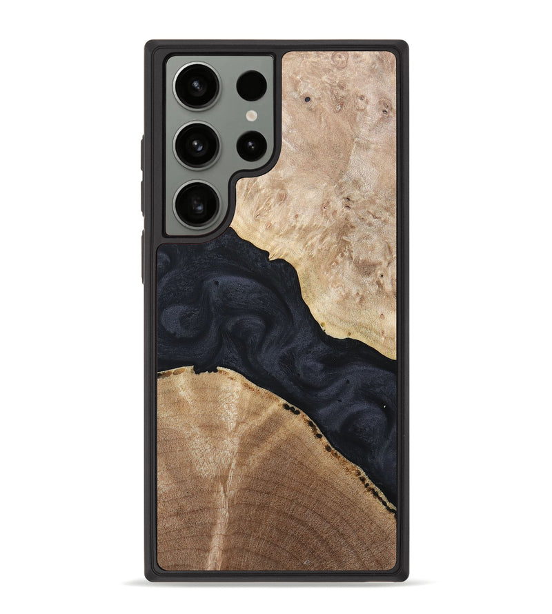 Galaxy S23 Ultra Wood+Resin Phone Case - Freddie (Pure Black, 681709)