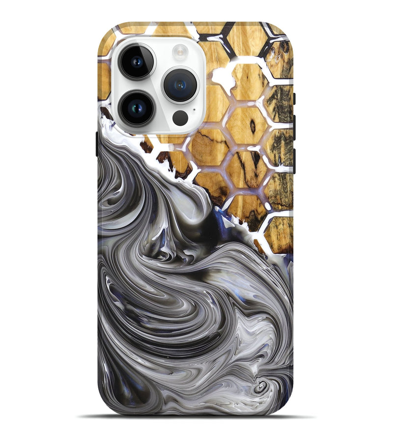 iPhone 15 Pro Max Wood+Resin Live Edge Phone Case - Lincoln (Pattern, 681840)