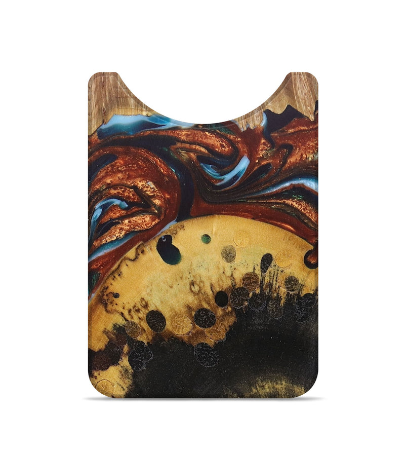 Live Edge Wood+Resin Wallet - Billie (Teal & Gold, 681882)