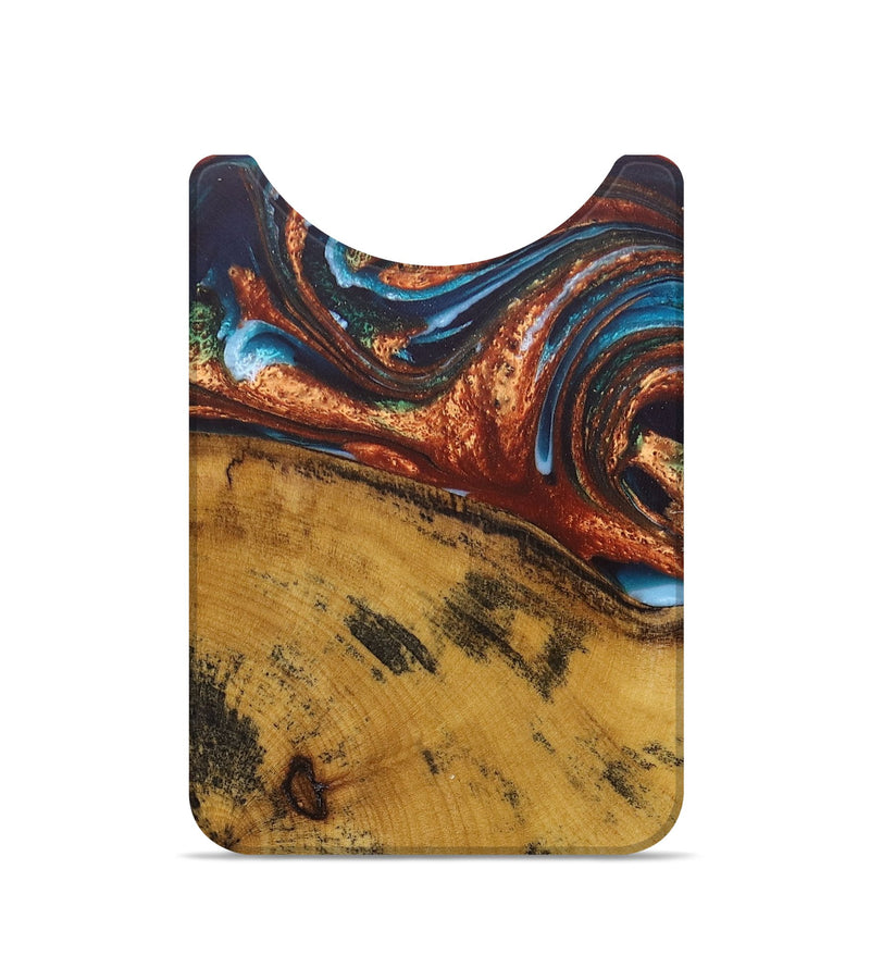 Live Edge Wood+Resin Wallet - Brody (Teal & Gold, 681883)