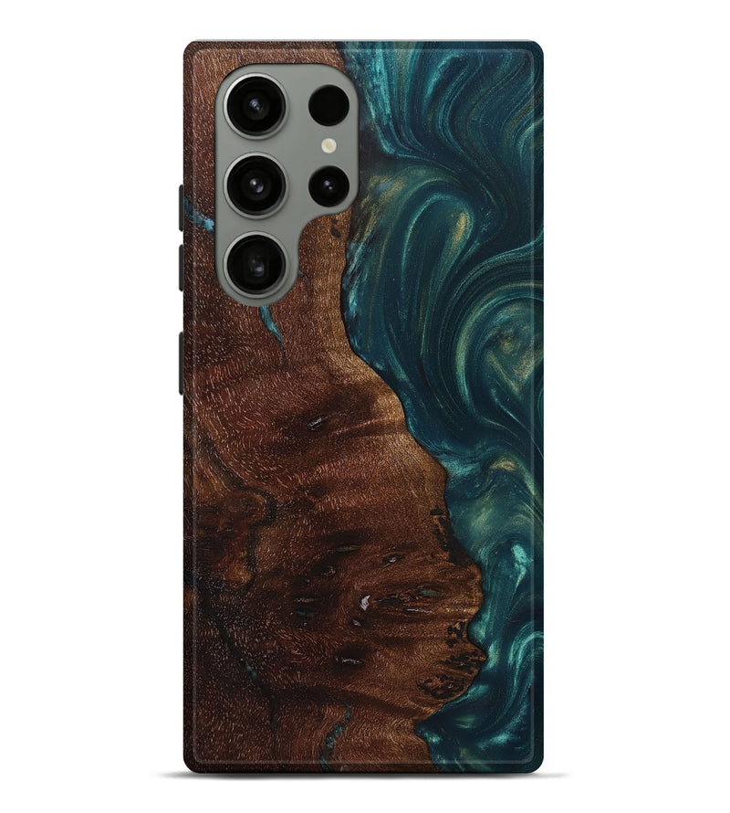 Galaxy S23 Ultra Wood+Resin Live Edge Phone Case - Maximus (Green, 682017)