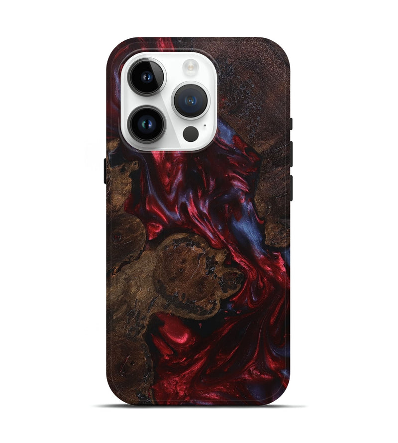 iPhone 15 Pro Wood+Resin Live Edge Phone Case - Margot (Red, 682032)