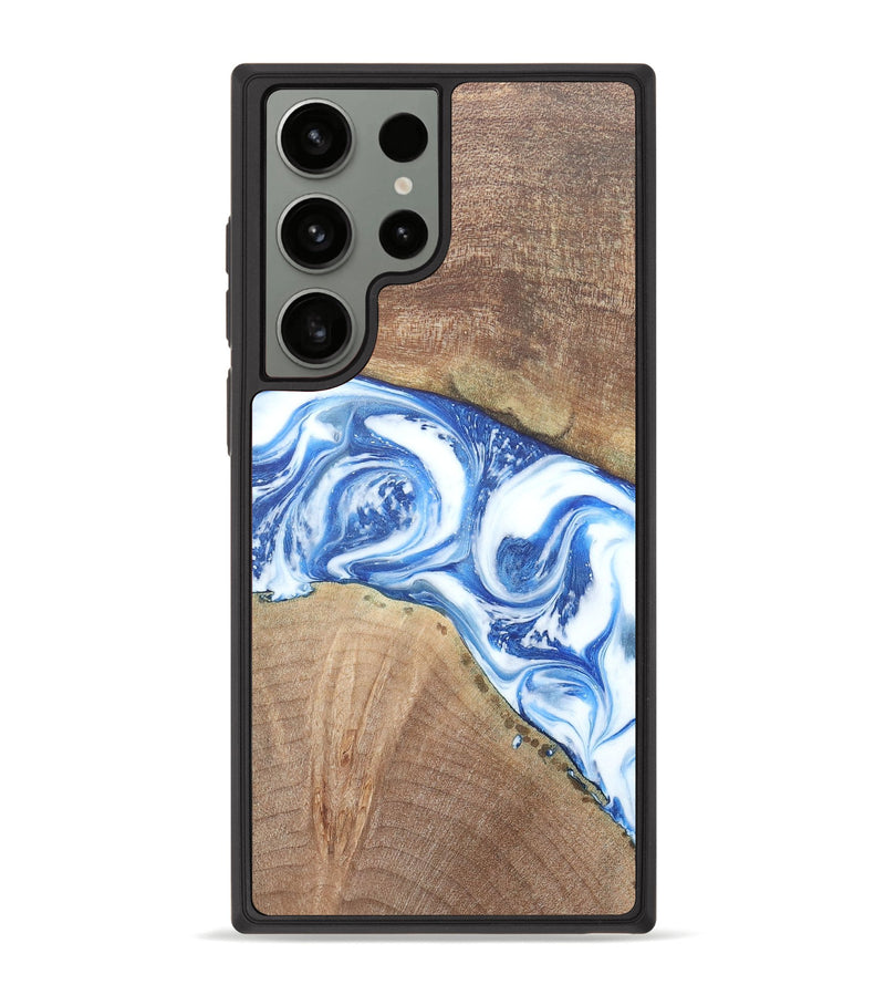 Galaxy S23 Ultra Wood+Resin Phone Case - Miranda (Blue, 682096)