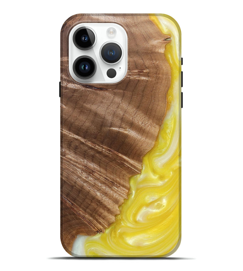iPhone 15 Pro Max Wood+Resin Live Edge Phone Case - Litzy (Red, 682209)