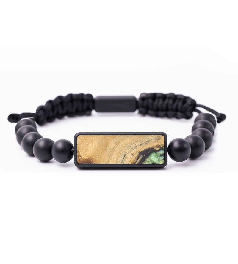 Onyx Bead Wood+Resin Bracelet - Zachary (Wood Burl, 682365)