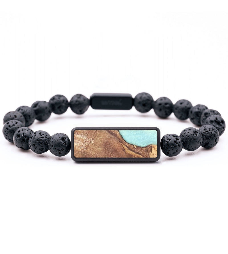 Lava Bead Wood+Resin Bracelet - Titus (Wood Burl, 682371)