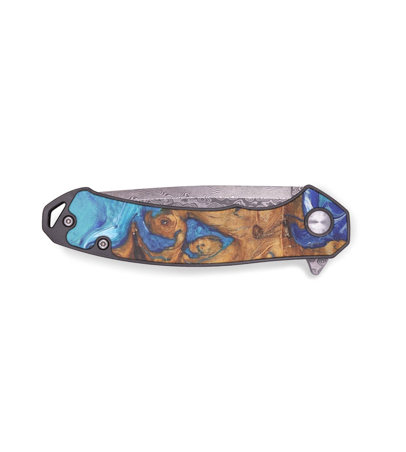 EDC Wood+Resin Pocket Knife - Jan (Blue, 682408)