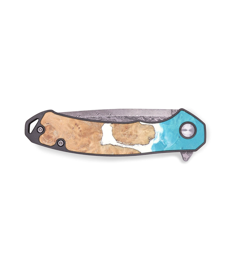 EDC Wood+Resin Pocket Knife - Deloris (Blue, 682409)